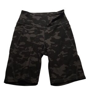 Danskin Women's High Waisted Camo Bike Shorts Gray Black Size S Workout NWOT